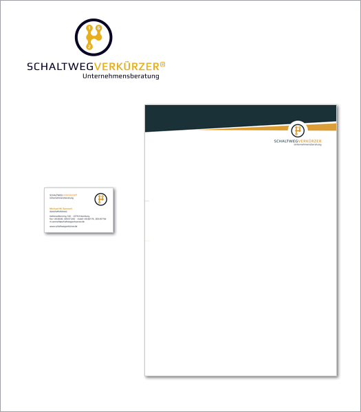 Corporate Design Beispiel - Logo Visitenkarte Briefpapier